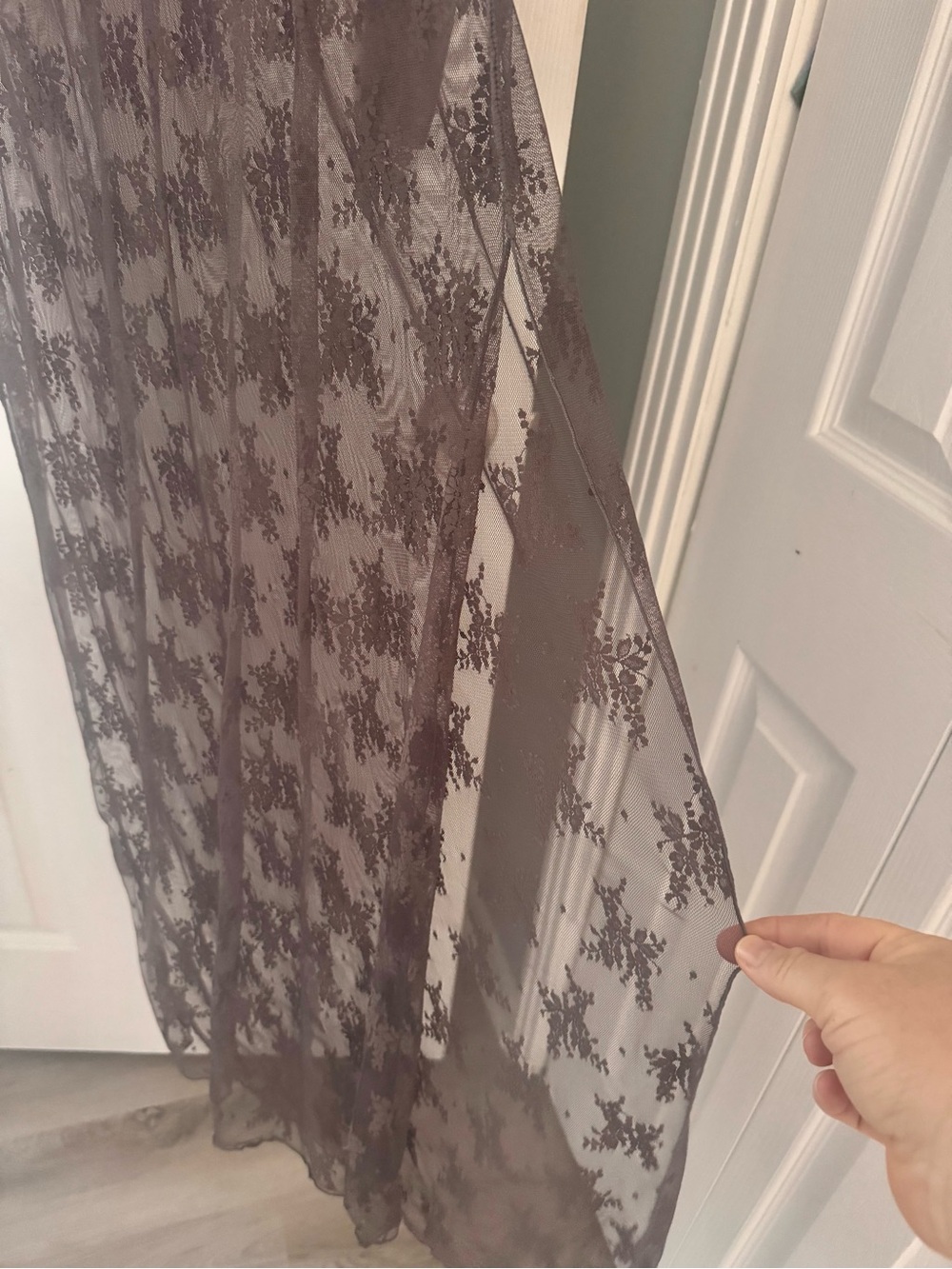 Free People Sheer Long Sleeve Lace Maxi Dress - dark brown - Picture 4 of 4